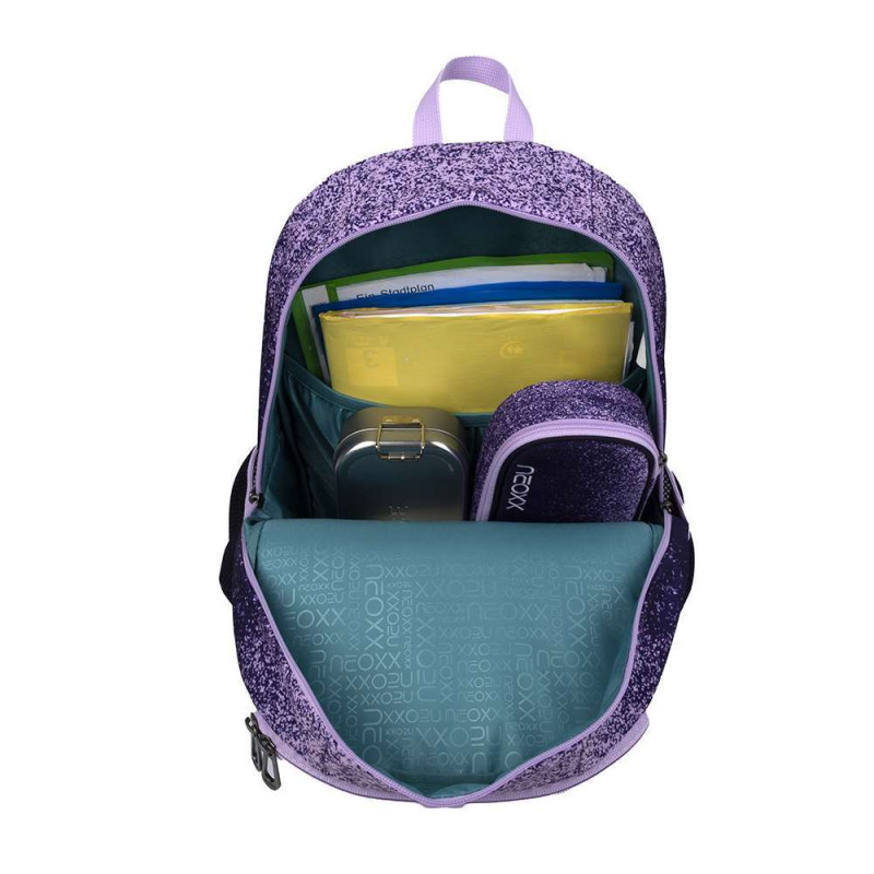 NEOXX Schulrucksack Flow Glitterally perfect Innenfach groß