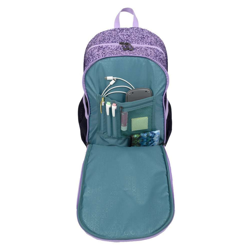 NEOXX Schulrucksack Flow Glitterally perfect Vordertasche