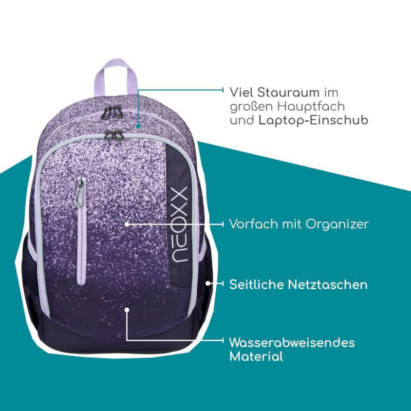 NEOXX Schulrucksack Flow Glitterally perfect Erklärung highlights