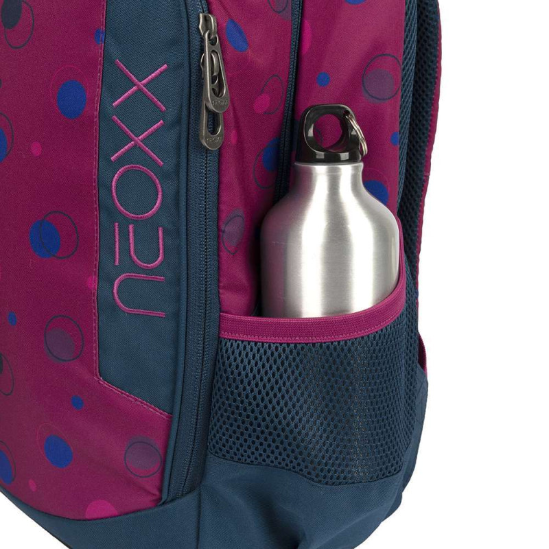 NEOXX Schulrucksack Flow Bubble me around Trinkflasche