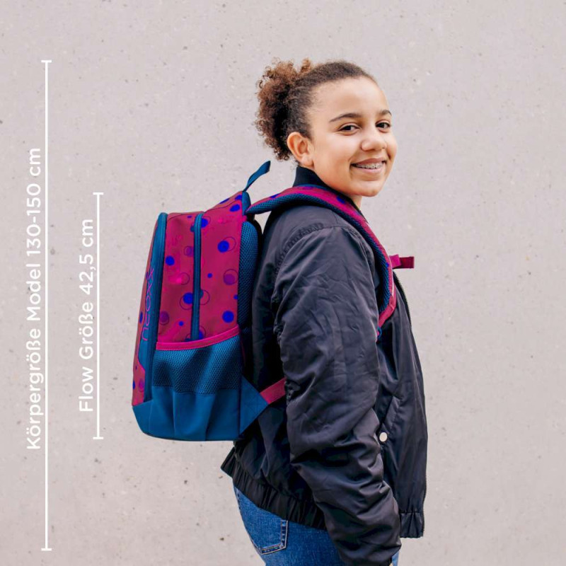 NEOXX Schulrucksack Flow Bubble me around mit Kind seitlich