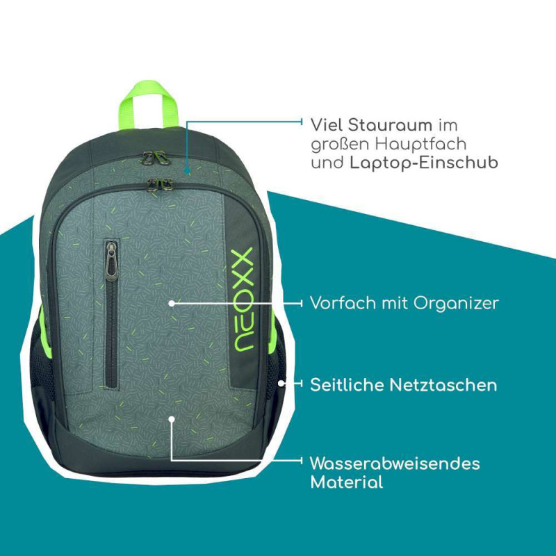 NEOXX Schulrucksack Flow BOOM! Erklärung highlights