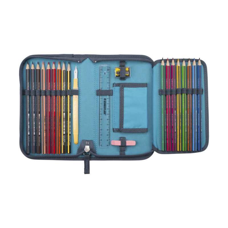 DERDIEDAS Schulrucksack ErgoFlex EASY Set - 6 tlg. Ninja Fighter Schüleretui offen
