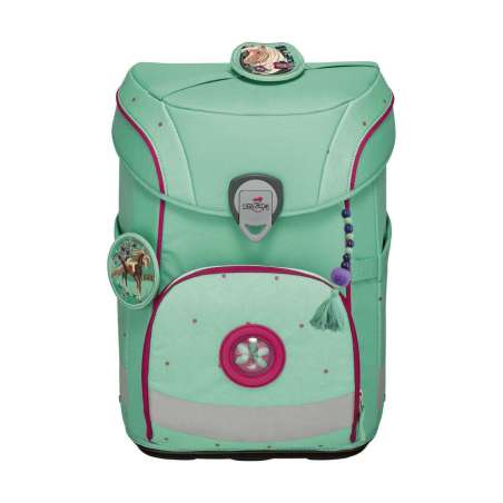 DERDIEDAS Schulrucksack ErgoFlex EASY Set - 6 tlg. Peppermint Pony Front