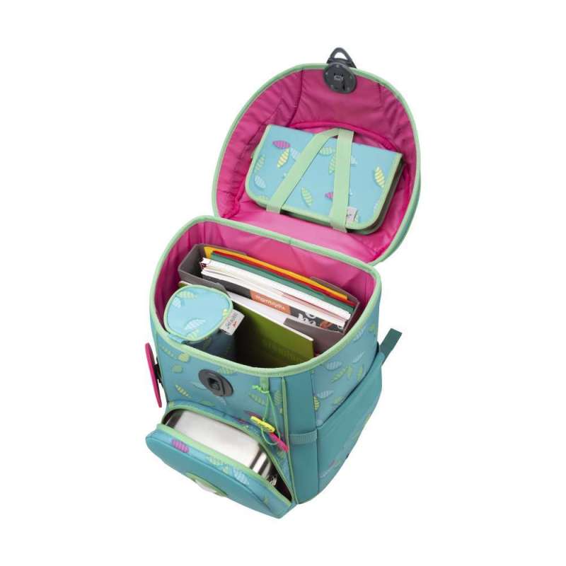 DERDIEDAS Schulrucksack ErgoFlex EASY Set - 6 tlg Superflash Paradise seitlich offen