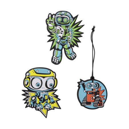 DERDIEDAS Wechselbuttons 3 tlg. Blue Robot