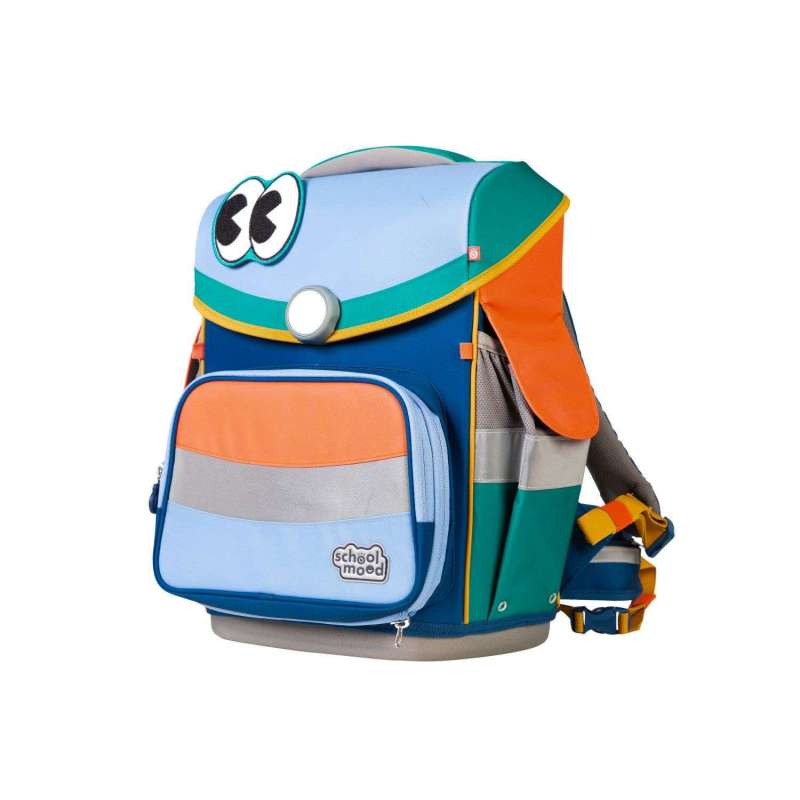 SCHOOL MOOD Schulranzen TIMELESS Pro Set 6 tlg - Pro Happy Sapphire Happy Colours Collection seitliche Front