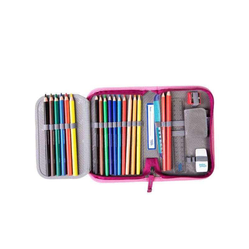 SCHOOL MOOD Schulranzen TIMELESS Pro Set 6 tlg - Pro Klara Häschen Schüleretui offen
