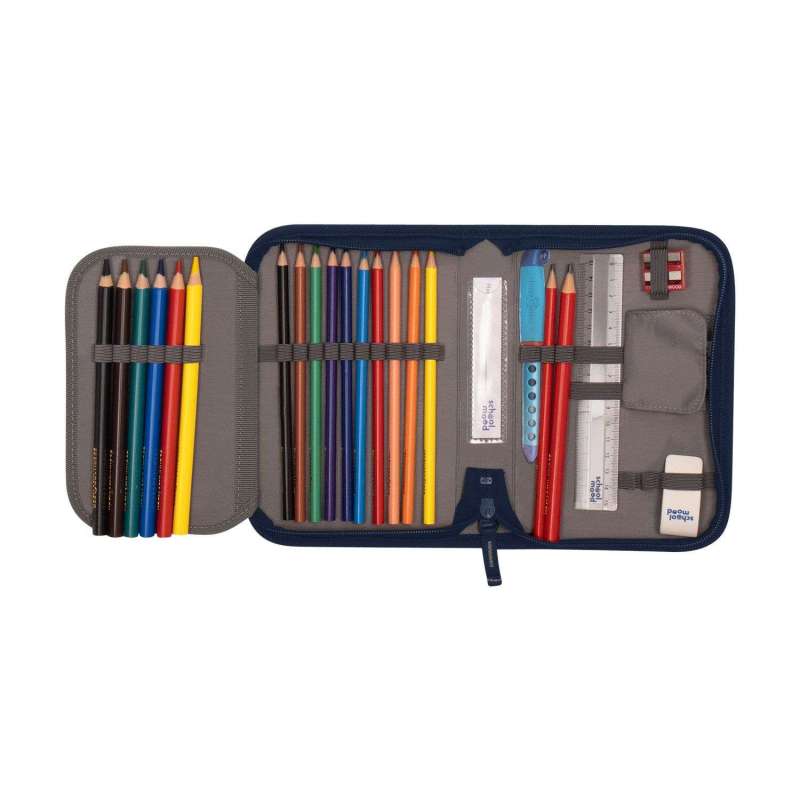 SCHOOL MOOD Schulranzen TIMELESS Pro Set 6 tlg - Pro Leni Hund Schüleretui offen