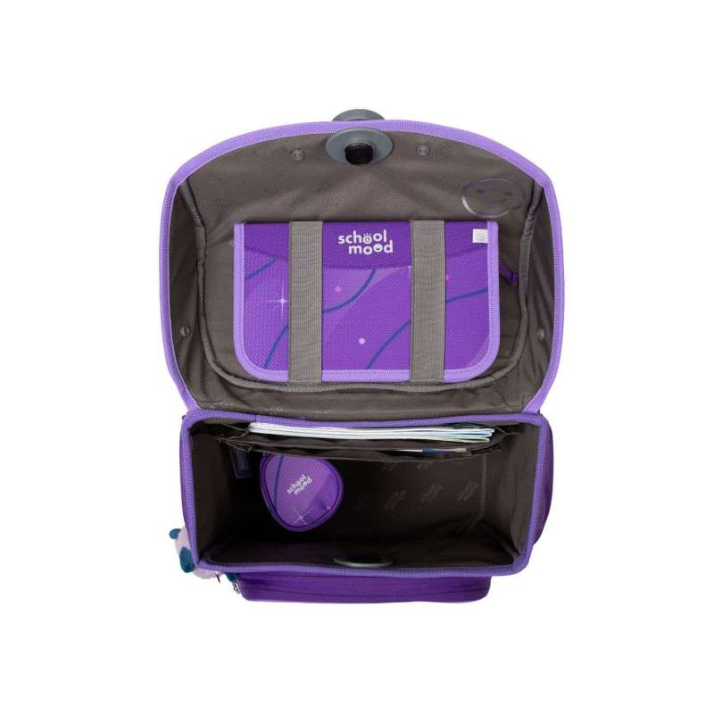 SCHOOL MOOD Schulranzen TIMELESS Pro Set 6 tlg - Pro Lilly Meerjungfrau Marie Pegasus offen