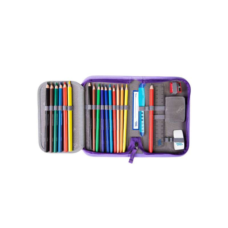SCHOOL MOOD Schulranzen TIMELESS Pro Set 6 tlg - Pro Lilly Meerjungfrau Marie Pegasus Schüleretui offen