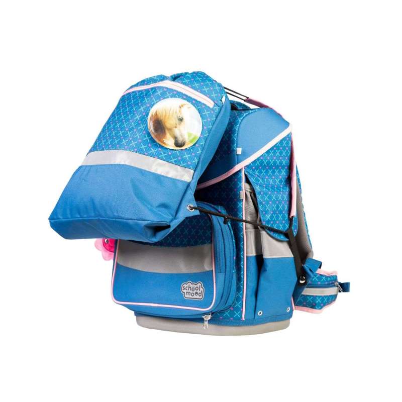 SCHOOL MOOD Schulranzen TIMELESS Pro Set 6 tlg - Pro Lilly Meerjungfrau Mila Pferd Schulranzen mit Sporttasche
