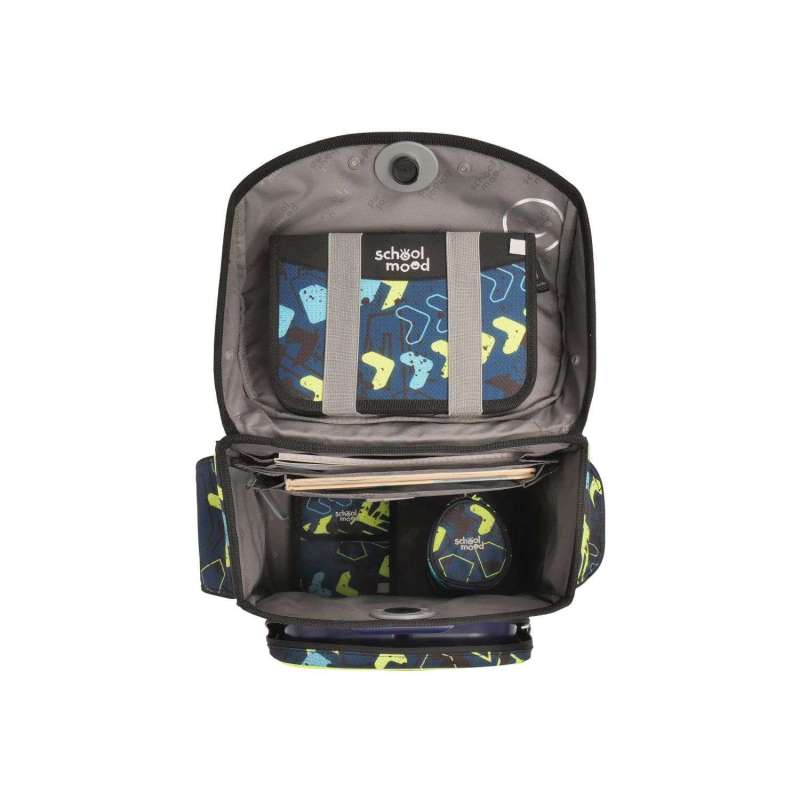 SCHOOL MOOD Schulranzen TIMELESS Pro Set 6 tlg - Pro Elias Rennwagen offen
