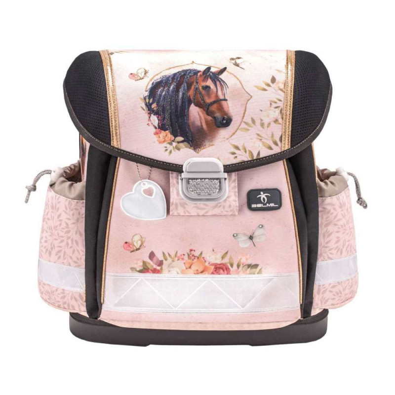 BELMIL Schulranzen CLASSY Set 4 tlg - Horse Chestnut Front