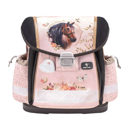 BELMIL Schulranzen CLASSY Set 4 tlg - Horse Chestnut Front