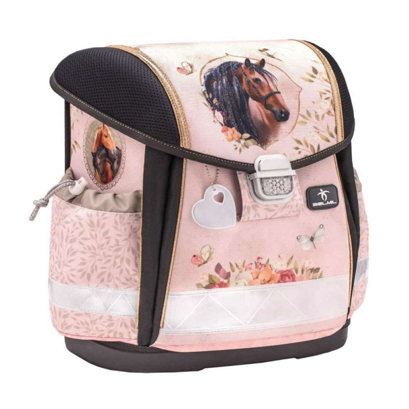 BELMIL Schulranzen CLASSY Set 4 tlg - Horse Chestnut seitliche Front