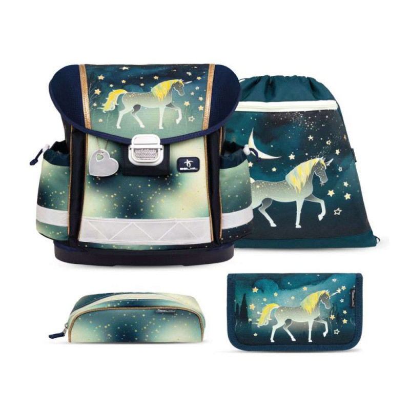 BELMIL Schulranzen CLASSY Set 4 tlg - Sparkling Unicorn