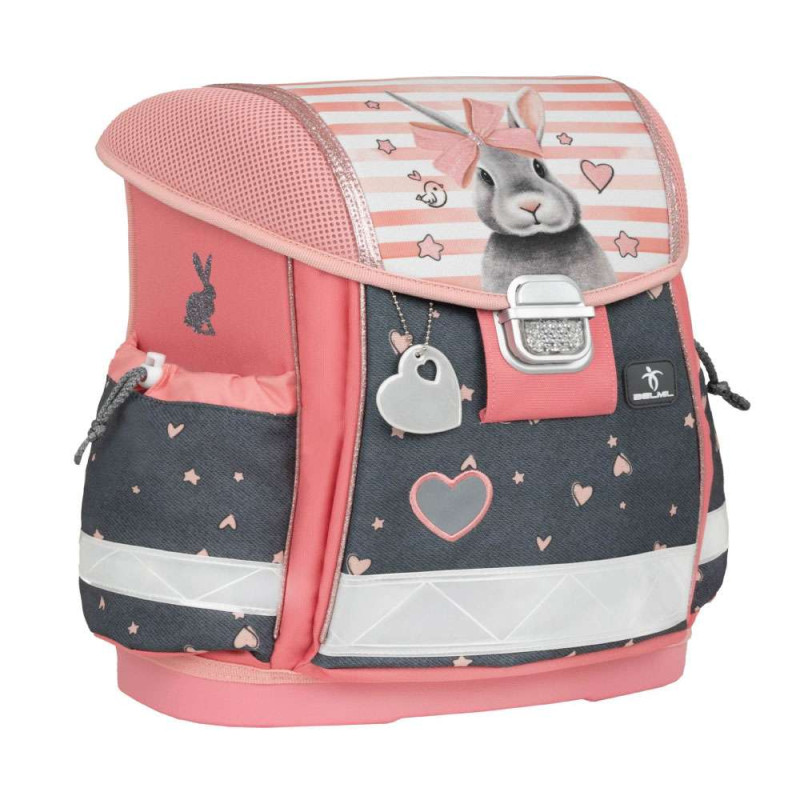 BELMIL Schulranzen CLASSY Set 4 tlg - Little Bunnies seitliche Front