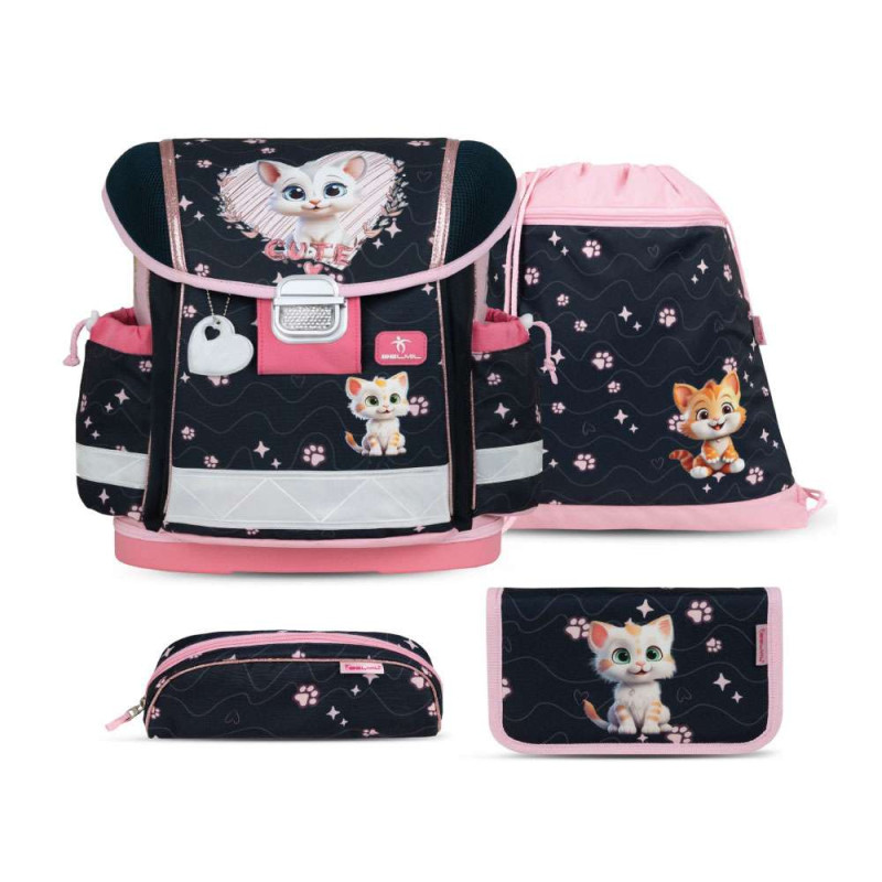 BELMIL Schulranzen CLASSY Set 4 tlg - Cute Kitten