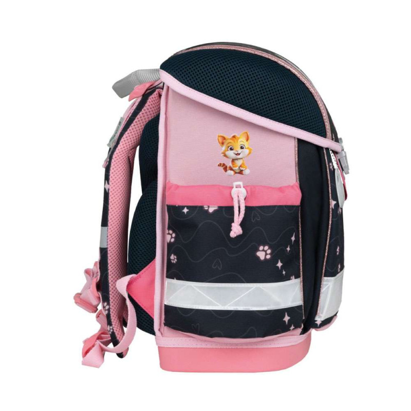 BELMIL Schulranzen CLASSY Set 4 tlg - Cute Kitten seitlich