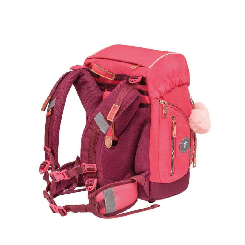 BELMIL Schulranzen COMFY PLUS Set 5 tlg - Coral seitliche Rückansicht