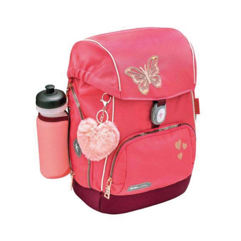 BELMIL Schulranzen COMFY PLUS Set 5 tlg - Coral mit Trinkflasche