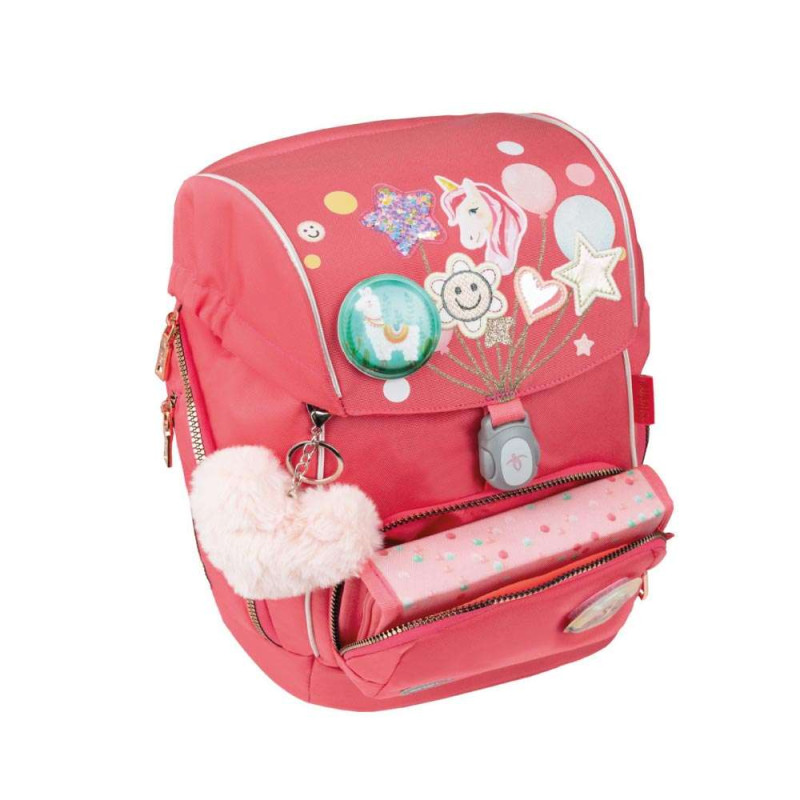 BELMIL Schulranzen COMFY PLUS Set 5 tlg - Rose Quartz Brotdosenfach
