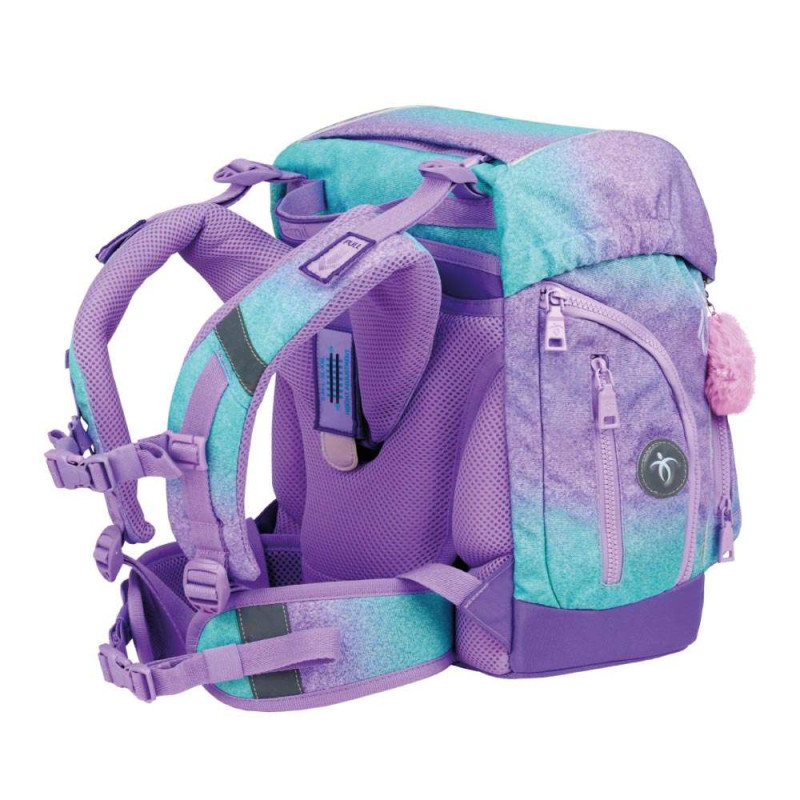 BELMIL Schulranzen COMFY PLUS Set 5 tlg - Serenity seitliche Rückansicht