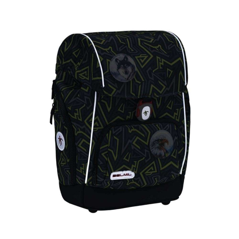 BELMIL Schulranzen COMFY PLUS Set 5 tlg - Iguana reflektierende Front