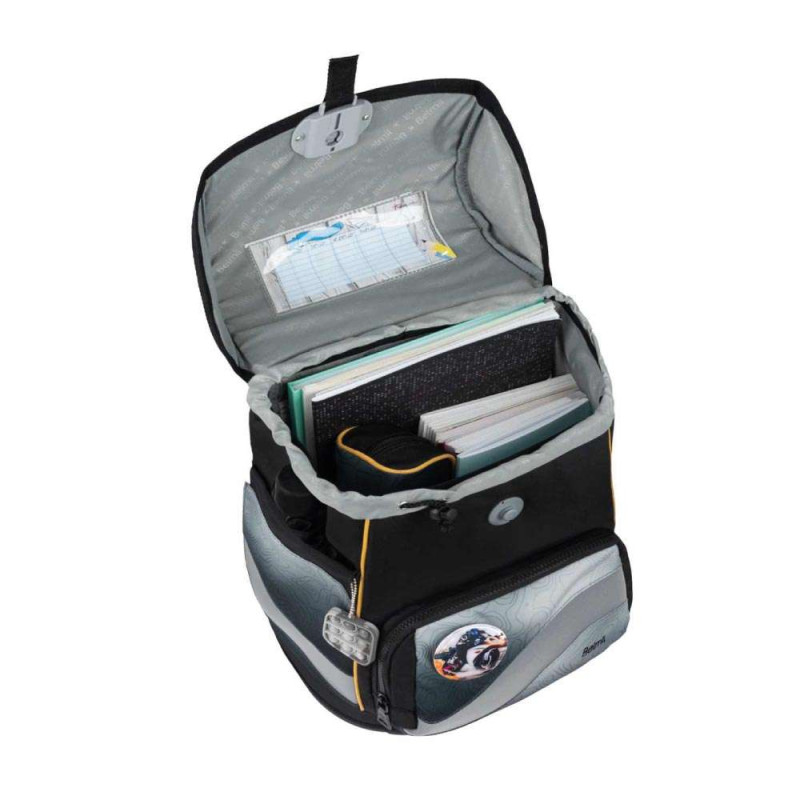 BELMIL Schulranzen SMARTY PLUS Set 5tlg -Black Grey offen