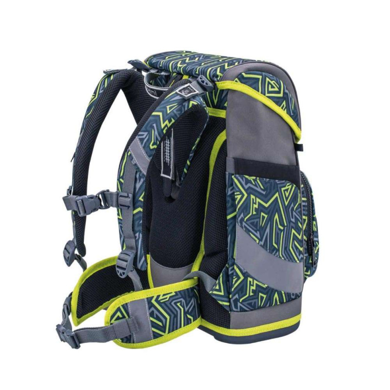 BELMIL Schulranzen SMARTY PLUS Set 5tlg -Iguana seitliche Rückansicht