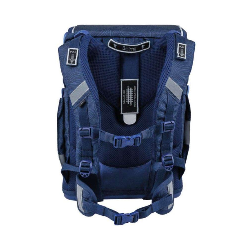 BELMIL Schulranzen SMARTY PLUS Set 5tlg -Topographic Rückansicht
