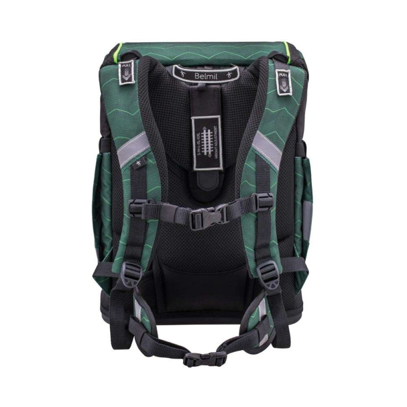 BELMIL Schulranzen SMARTY PLUS Set 5tlg -Twist of Lime Rückansicht