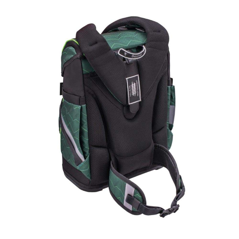 BELMIL Schulranzen SMARTY PLUS Set 5tlg -Twist of Lime Rückansicht mit Tragegurt oben