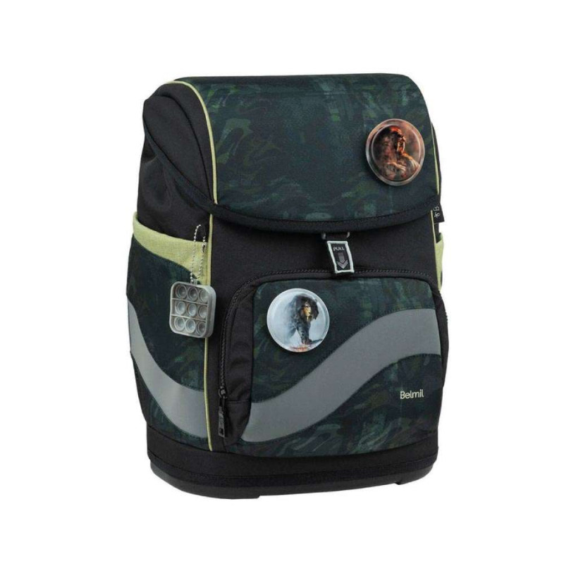 BELMIL Schulranzen SMARTY PLUS Set 5tlg - Grey Stone seitliche Front