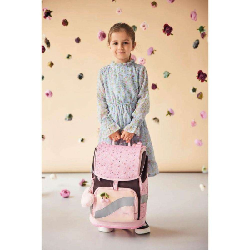 BELMIL Schulranzen SMARTY PLUS Set 5 tlg - Cherry Blossom Kind mit Schulranzen