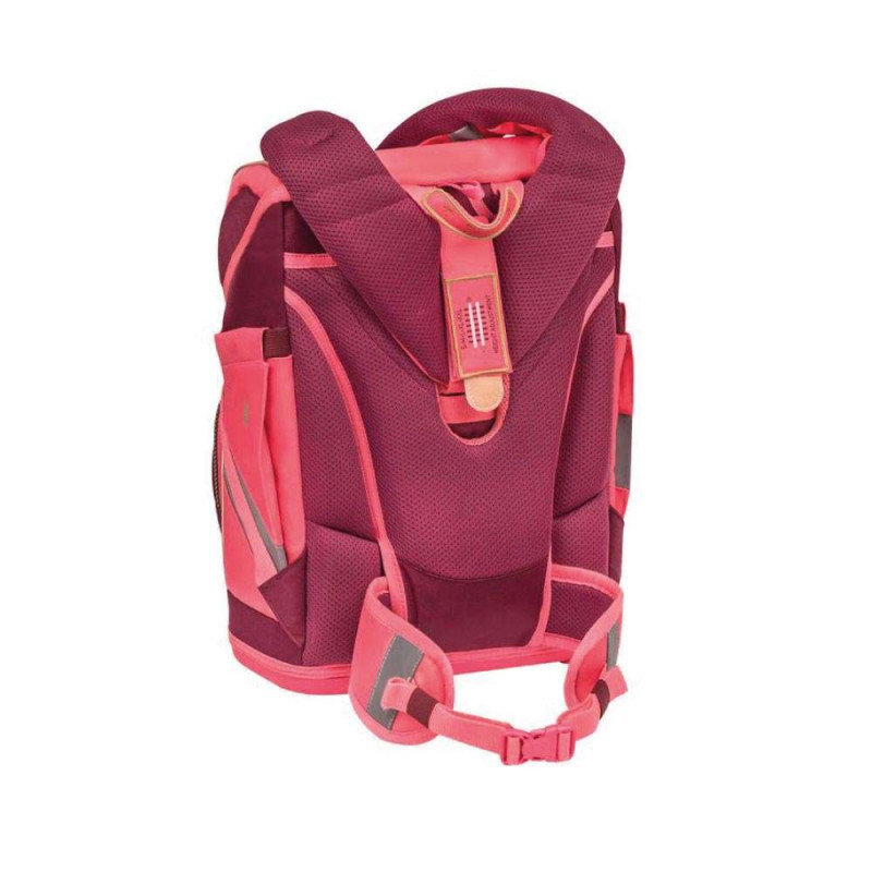 BELMIL Schulranzen SMARTY PLUS Set 5 tlg - Coral Rückansicht mit Tragegurt oben