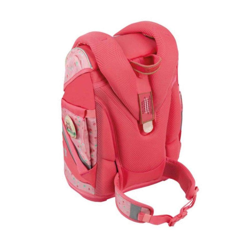 BELMIL Schulranzen SMARTY PLUS Set 5 tlg - Rose Quartz Rückansicht mit Tragegurt oben