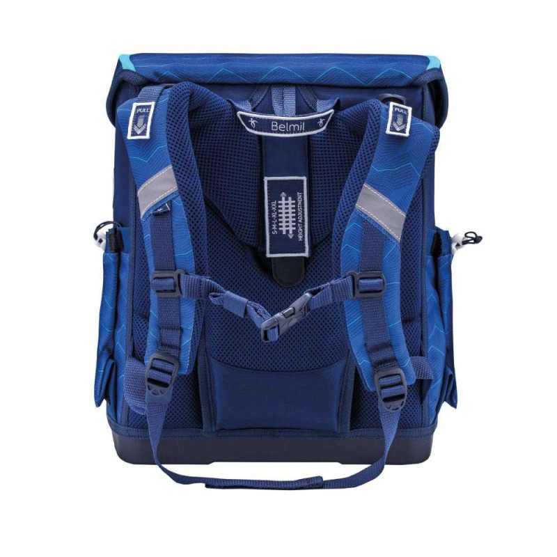 BELMIL Schulranzen COMPACT PLUS Set 5 tlg - Estate Blue Rückansicht