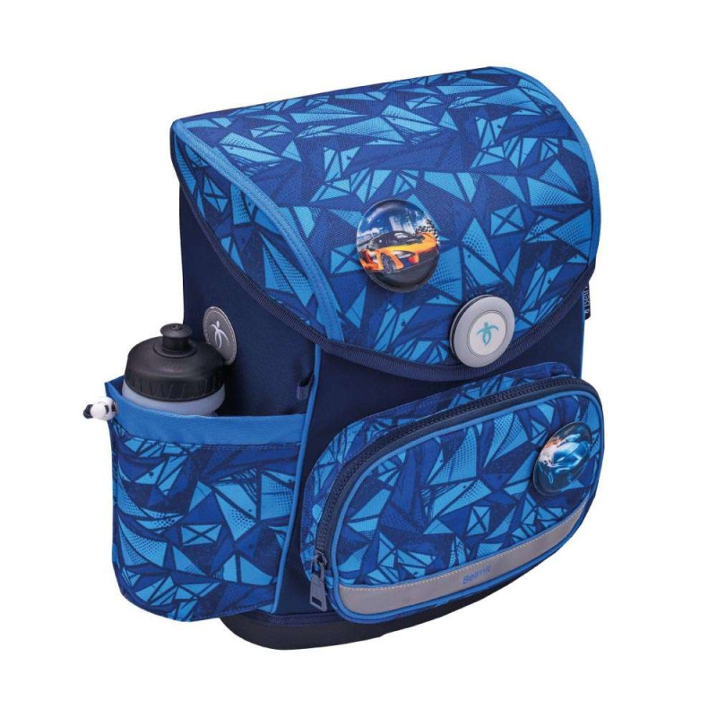 BELMIL Schulranzen COMPACT PLUS Set 5 tlg - Glacier Blue mit Trinkflasche
