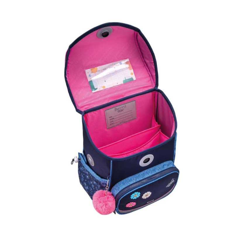 BELMIL Schulranzen COMPACT PLUS Set 5 tlg - Sapphire offen
