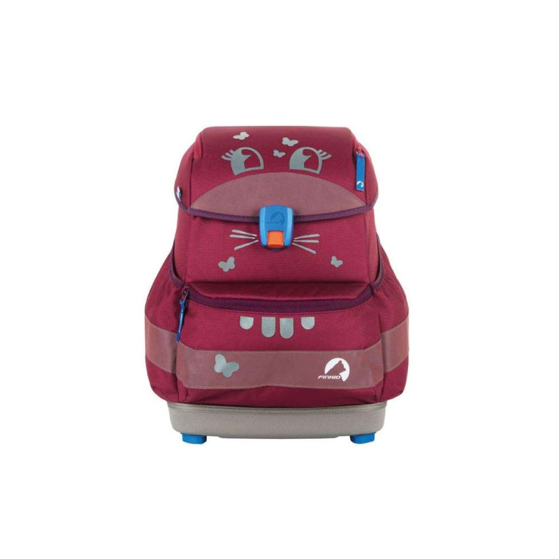FINKID Schulranzen EKO SMART - wild berry/purple beklebt mit Buddy Sticker