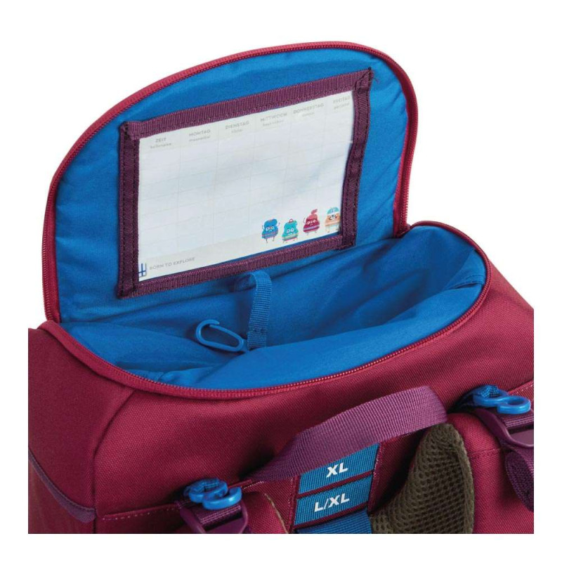 FINKID Schulranzen EKO SMART - wild berry/purple oberes Fach geöffnet