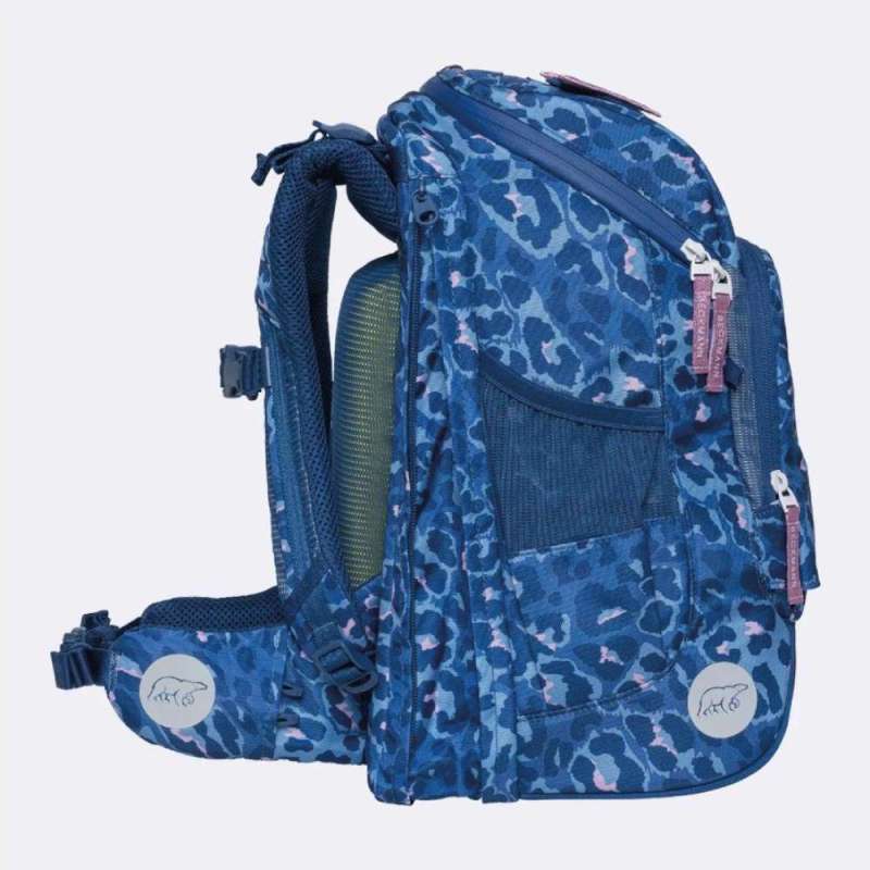 BECKMANN Schulranzen Active Air FLX 6 tlg - Cheeta seitliche geöffnet