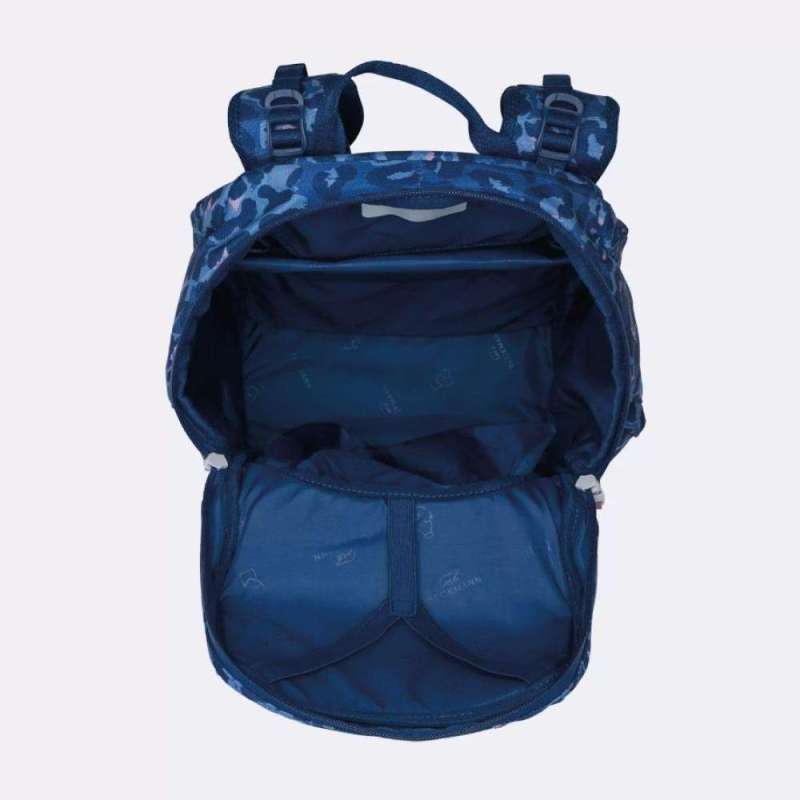 BECKMANN Schulranzen Active Air FLX 6 tlg - Cheeta oben geöffnet leer