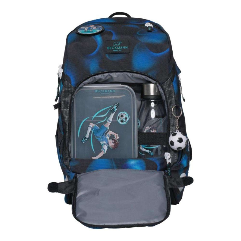 BECKMANN Schulranzen ACTIVE AIR FLX 6 tlg - Magic League Front geöffnet
