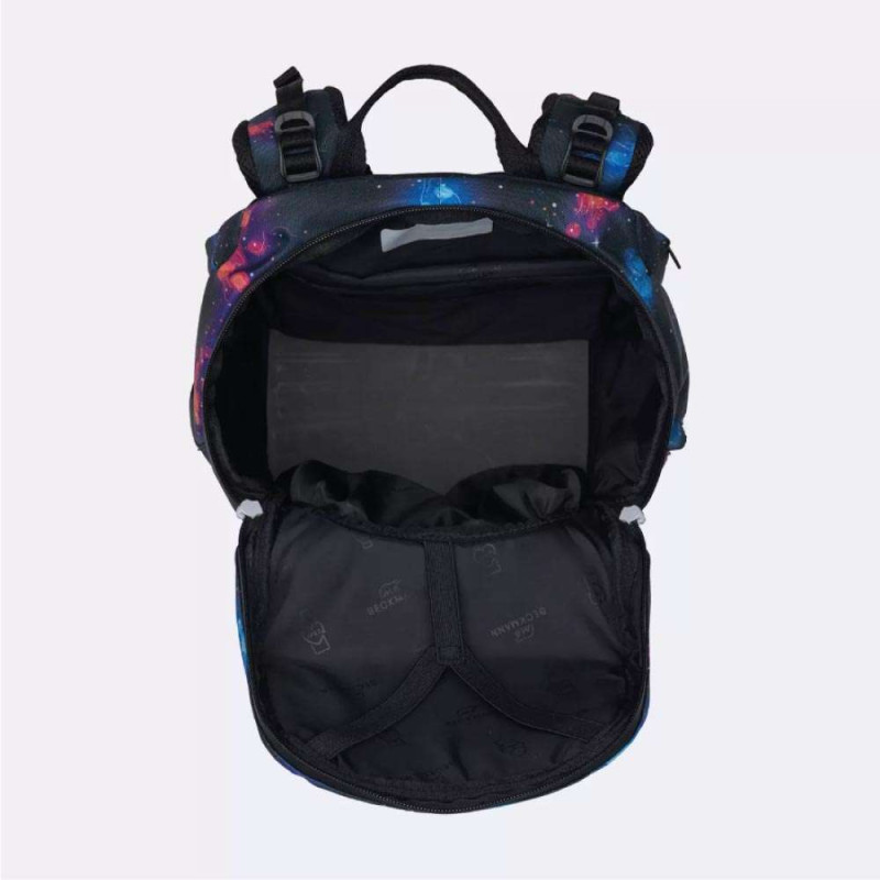 BECKMANN Schulranzen ACTIVE AIR FLX 6 tlg - Ninja oberes Fach geöffnet leer