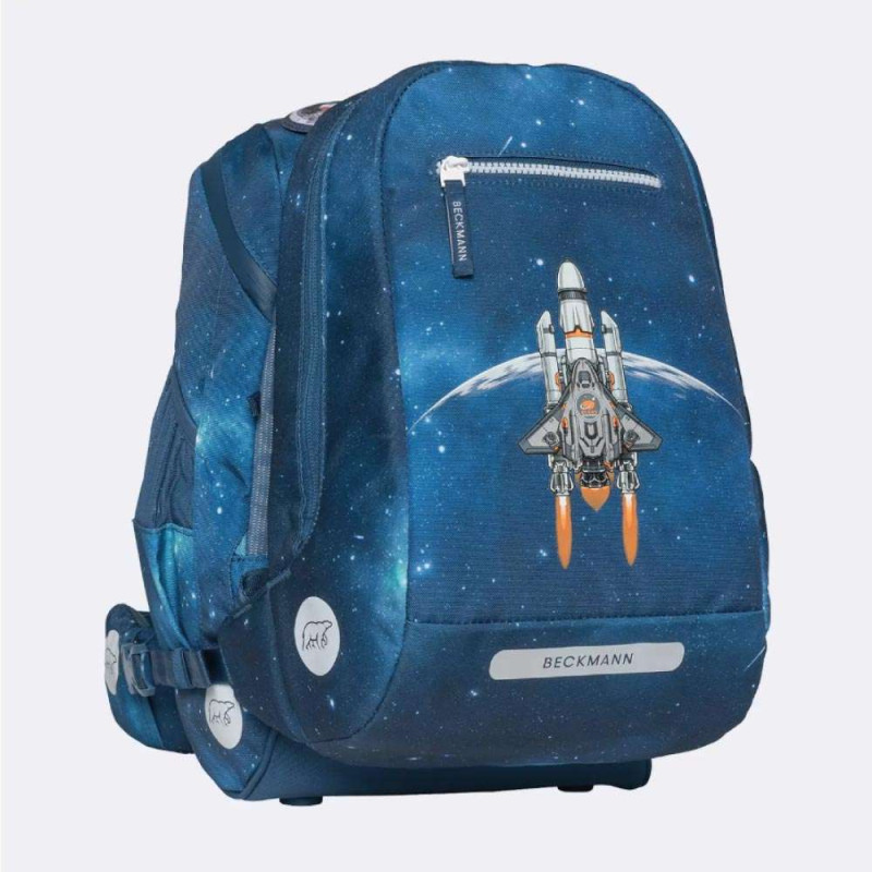 BECKMANN Schulranzen ACTIVE AIR FLX 6 tlg - Space Mission Schulranzen mit Brottasche