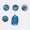 BECKMANN Schulranzen ACTIVE AIR FLX 6 tlg - Tech Rex Buttons
