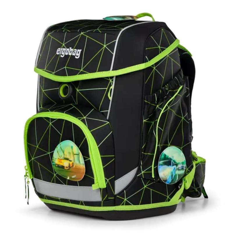 ERGOBAG Schulranzen Set 5 tlg CUBO - CyBär Race seitliche Front